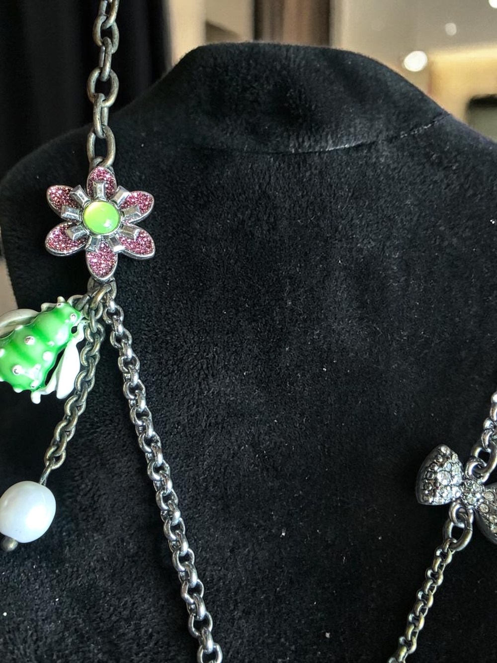 Betsey Johnson Owl Garden Charms Statement Necklace - Picture 3 of 5
